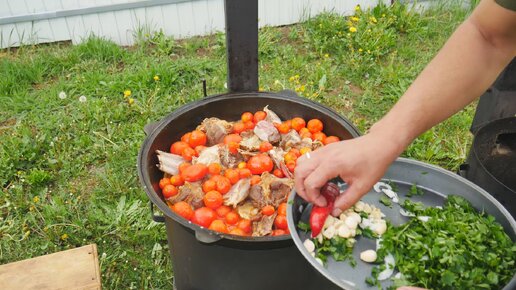 Купил целого барашка и приготовил в казане с томатами(делюсь рецептом)