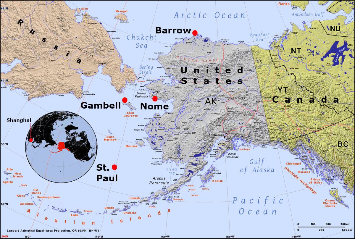 карта Аляски  и остров Врангеля вверху, слева.  фото: картинки  яндекса.