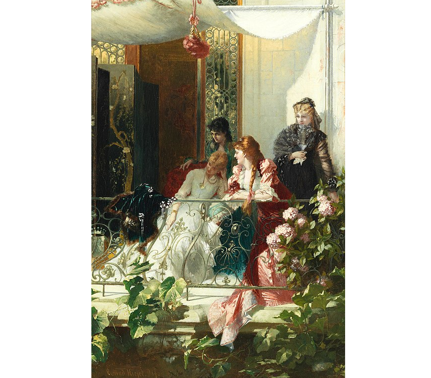 "На балконе", Конрад Кизель, 1880-е. (сс) Wikimedia Commons