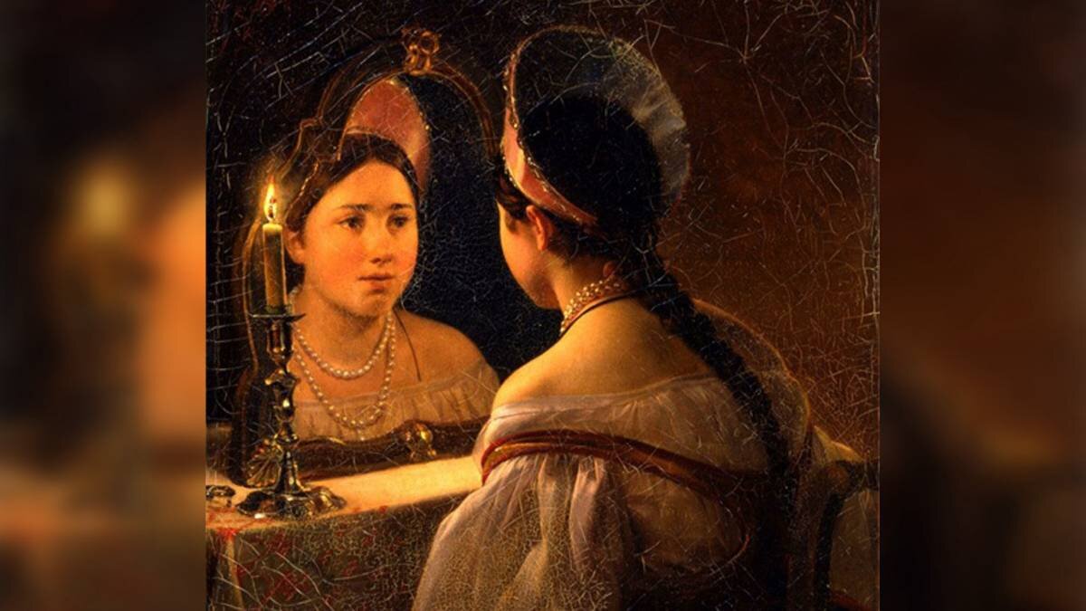    «Гадающая Светлана» кисти Карла Брюллова, 1836 год. Сейчас полотно находится в коллекции Нижегородского государственного художественного музея