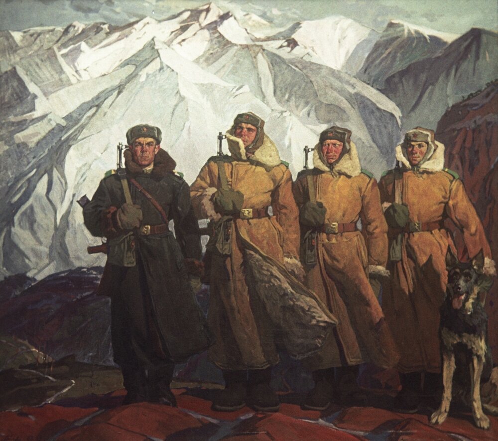    Картина художника Глеба Васильевича Богданова «На дальнем пограничье». 1969 г.