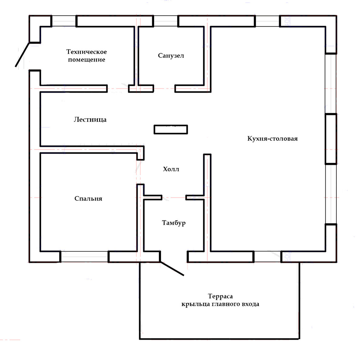 План первого этажа