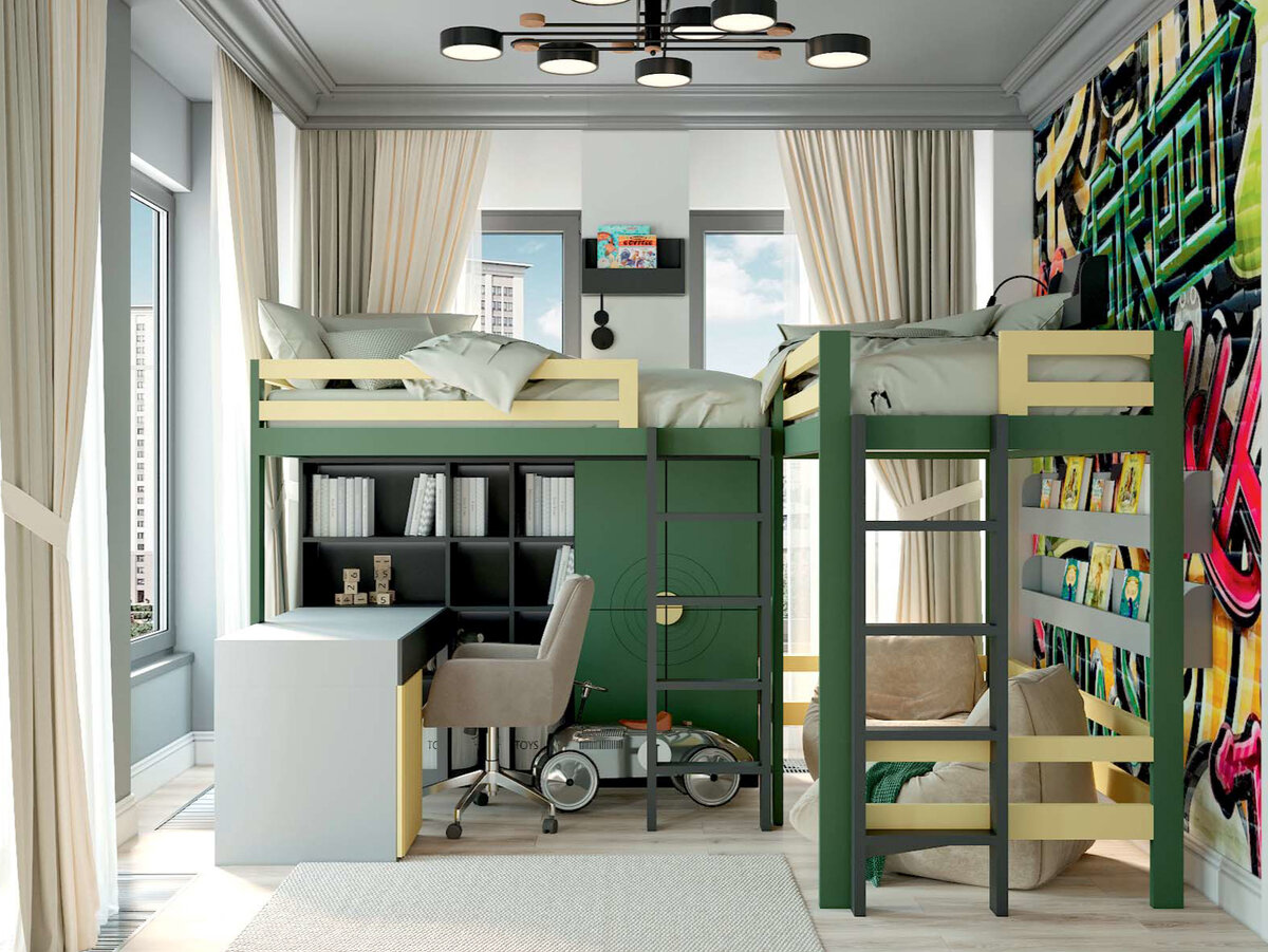 Мебель для ребенка школьника компактная с кроватью
