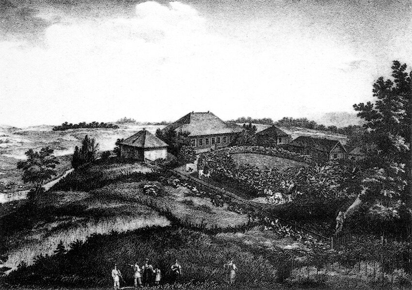 Усадьба Михайловское, основанная дедом Пушкина, 1837 год