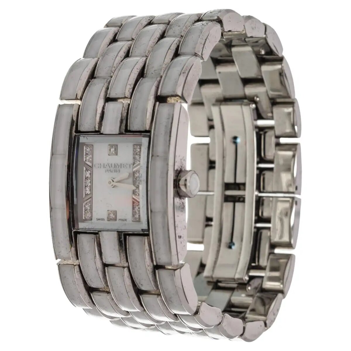 Часы Chaumet White Khesis Quartz с серебристой фурнитурой.