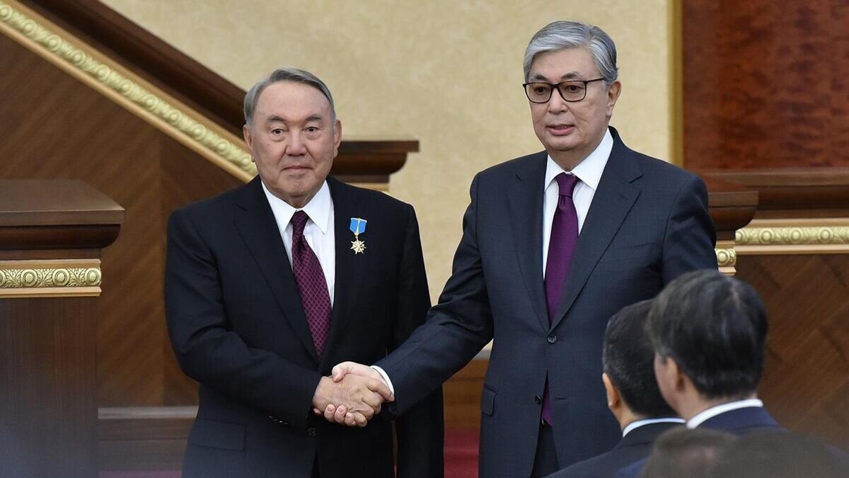    Нурсултан Назарбаев и Касым-Жомарт Токаев на совместном заседании палат парламента Казахстана. 20 марта 2019© Sputnik / Владислав Воднев
