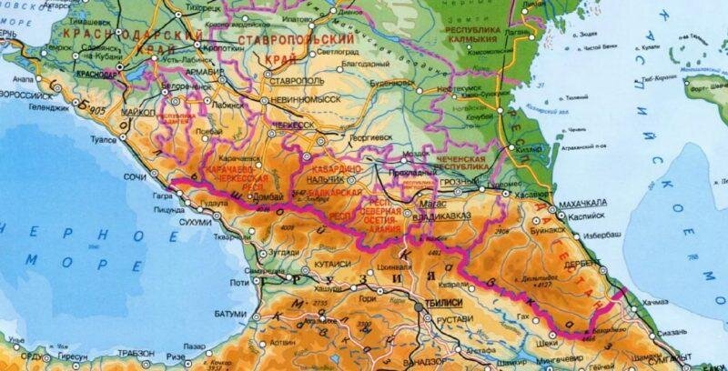 Горы на карте россии