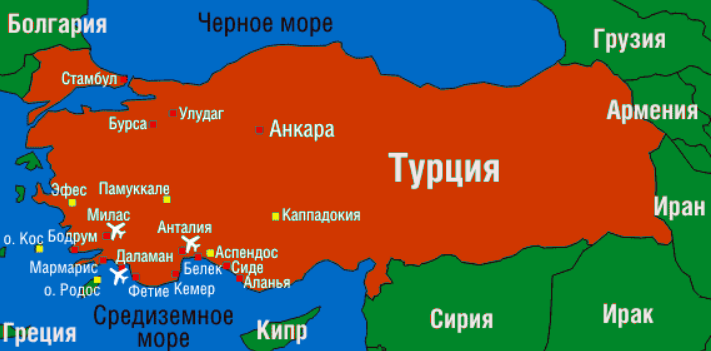 Карта турции 2023