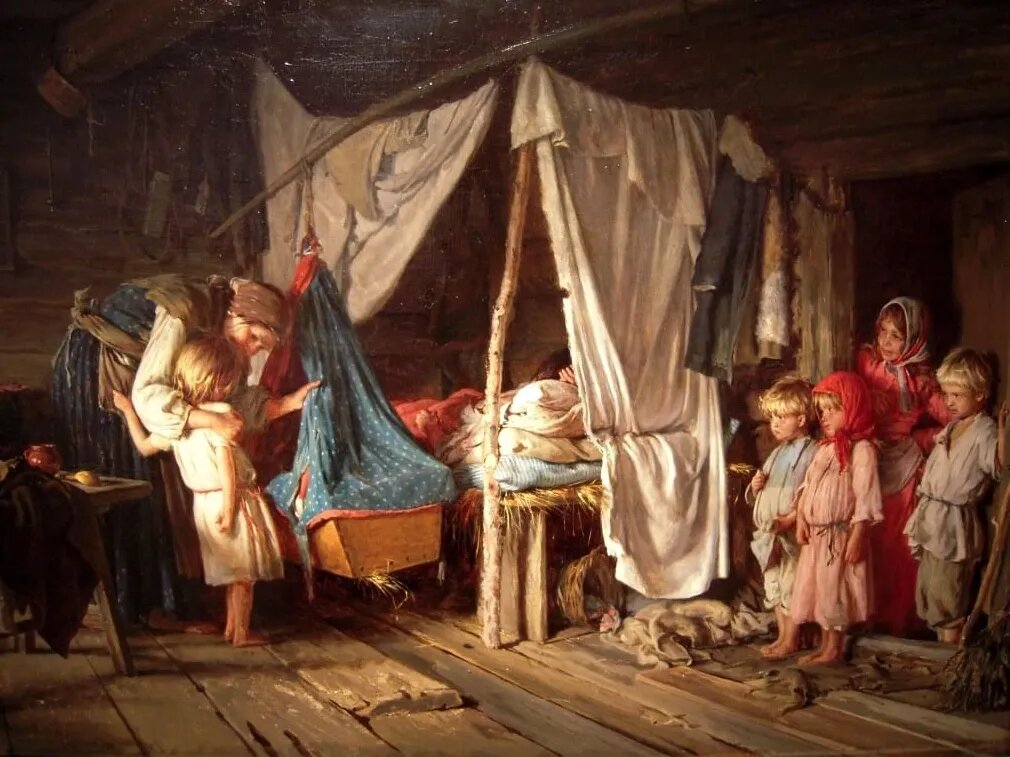 Новое знакомство. Картина К. Лемоха, 1885 год