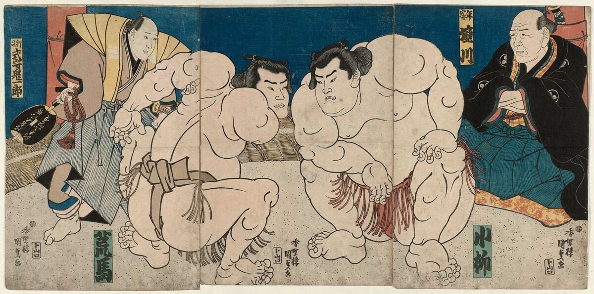 Artist:Utagawa Kunisada Title:Sumô Wrestlers Date:Japanese, Edo period