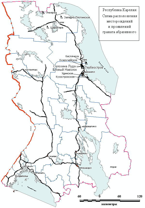 Месторождения гранатов в Карелии