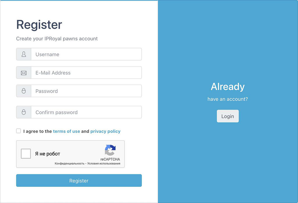Переходим на сайт и регистрируемся.