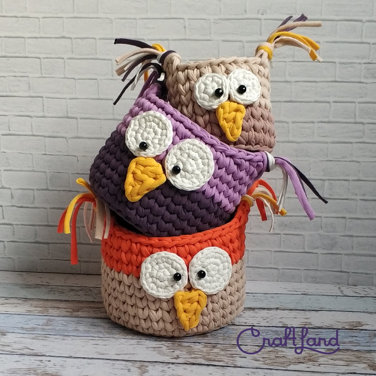 Те самые корзины, которые я связала по этому заказу.