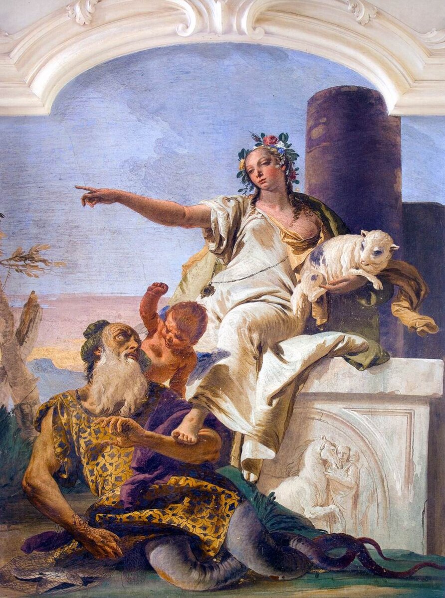 Джованни Баттиста Тьеполо. Невинность, изгоняющая обман (Innocence Banishing Deceipt). 1734. Источник: https://www.wga.hu/html_m/t/tiepolo/gianbatt/1villalo/stair5.html