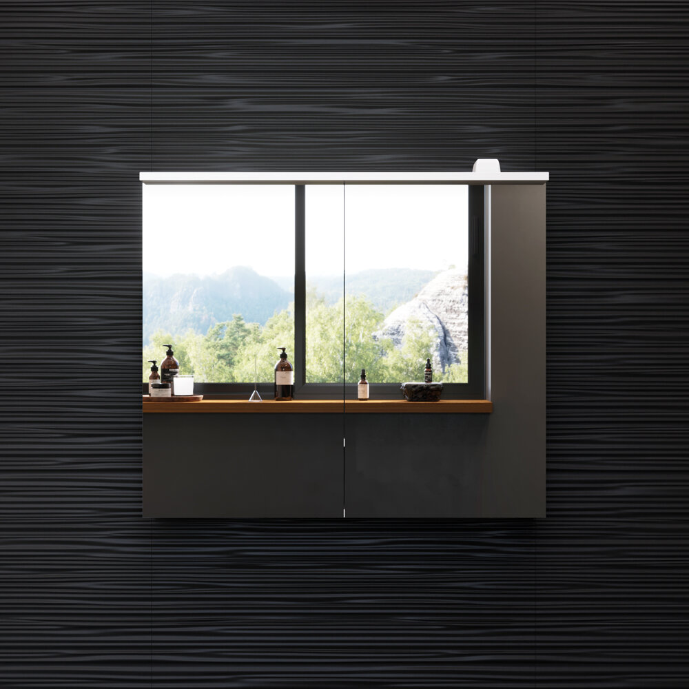 Зеркальный шкаф с подсветкой 80 см, белый глянец AM.PM Spirit 2.0 