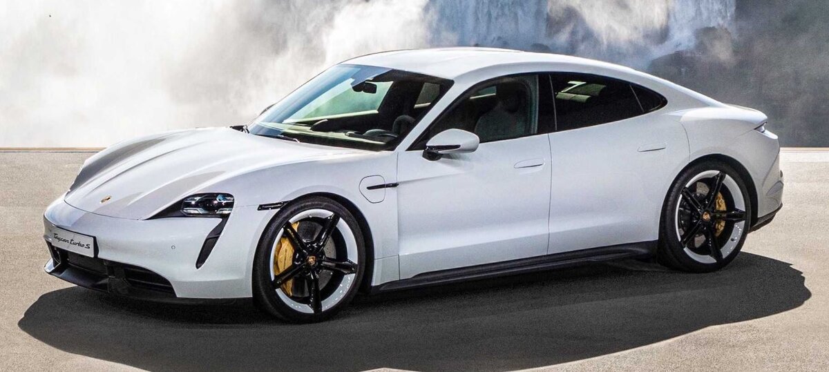 Электромобиль Porsche Taycan. Запас хода 310 км, разгон 5,4 сек, цена  у официальных дилеров от 8,3 млн. Адрес иллюстрации: https://cdn.motor1.com/images/mgl/QEmQB/s1/2020-porsche-taycan.jpg