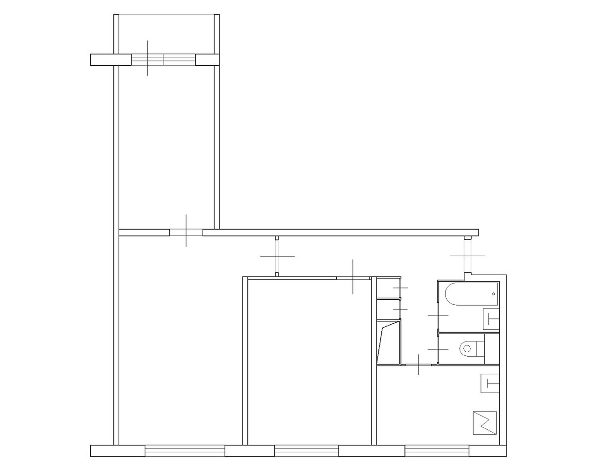 типовая трёхкомнатная квартира в 1605-ам