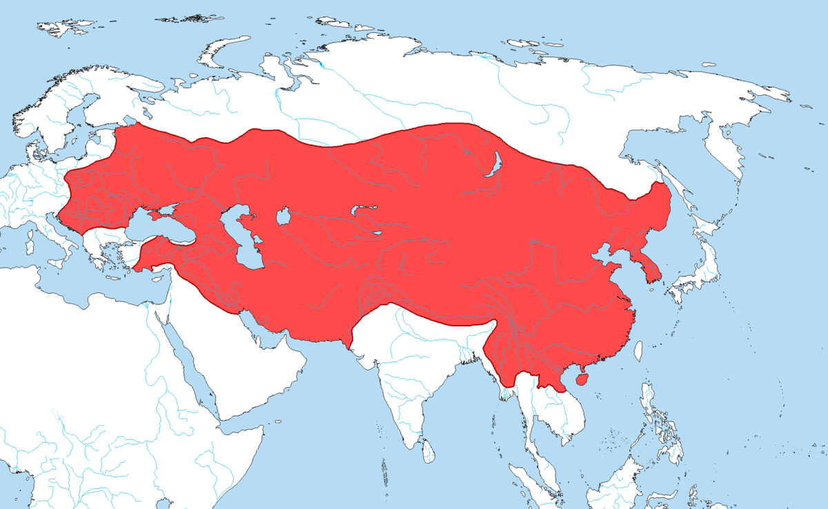 Империя Чингисхана в период максимального расширения.