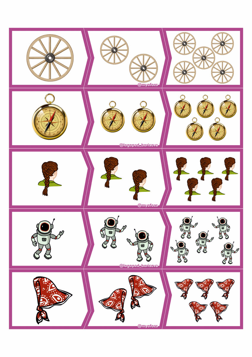 Изображения печатаем, ламинируем и разрезаем по белой линии