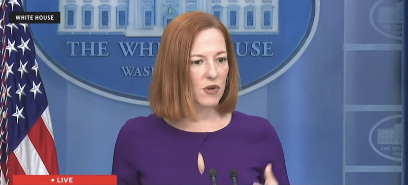 Скрин выступления Псаки в Белом доме. 