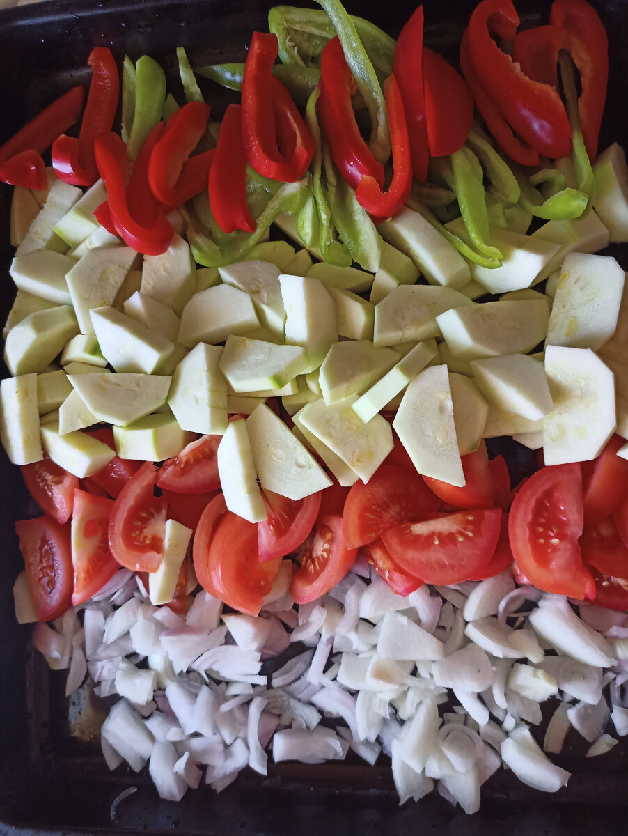 Овощи в духовке с куриным филе, пошаговый рецепт 