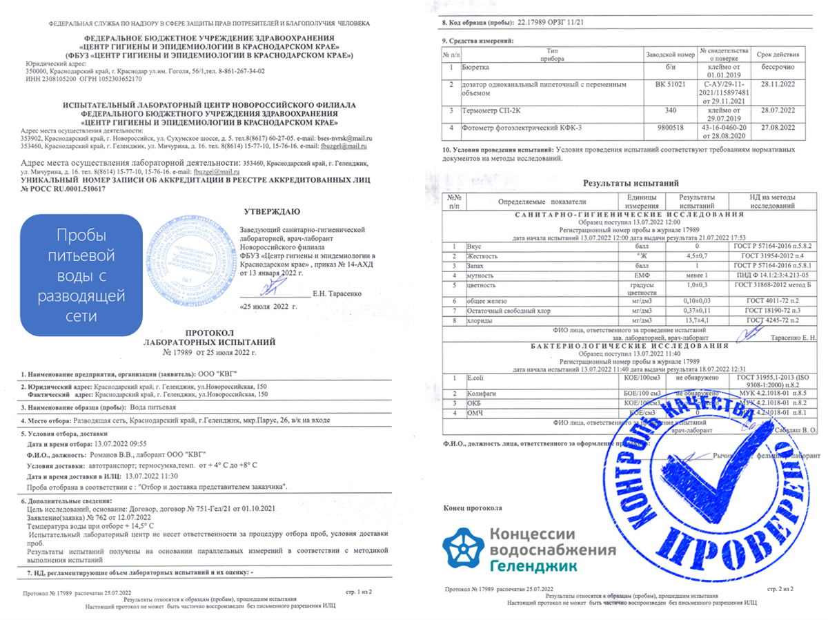 Анализ проб питьевой воды за июль показал хорошие результаты |  kontsessii_vodosnabzheniya | Дзен