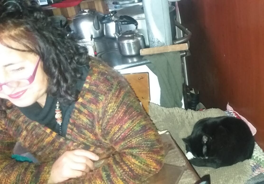 Позади свекрови пеллетная-дровяная печь, которую переделал свекор