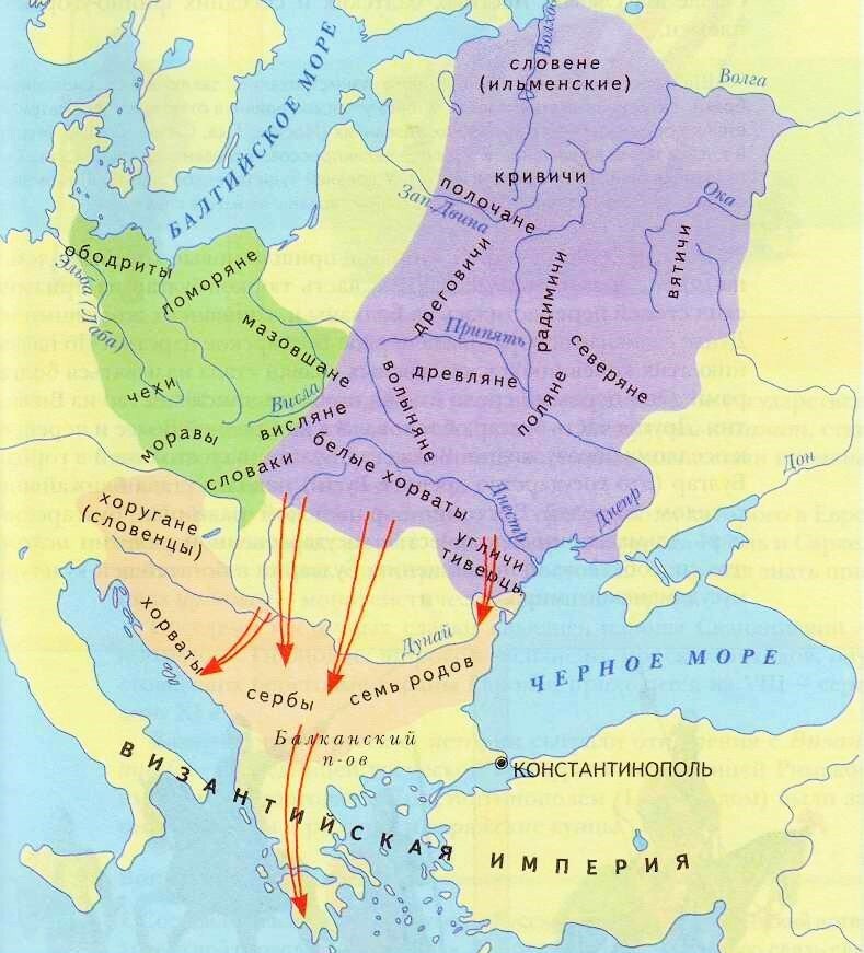 Фиолетовым цветом выделены  как раз интересующие нас племена