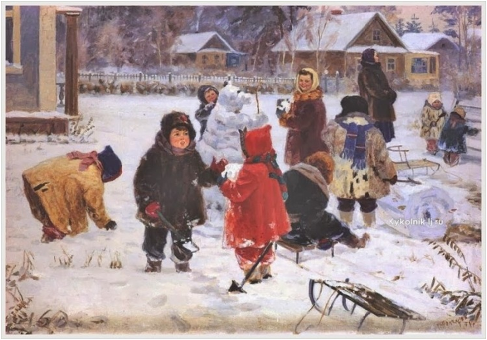 Картина дети играют на улице