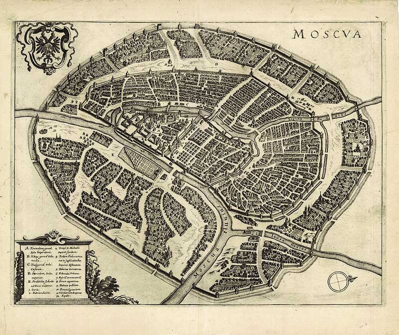 План Москвы. Гравюра 1610 года.