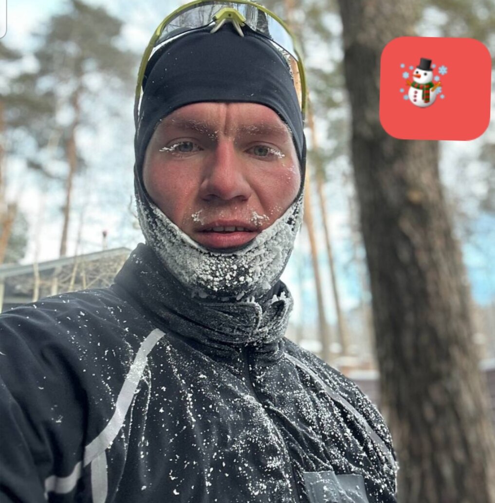 Александр Большунов после тренировки 