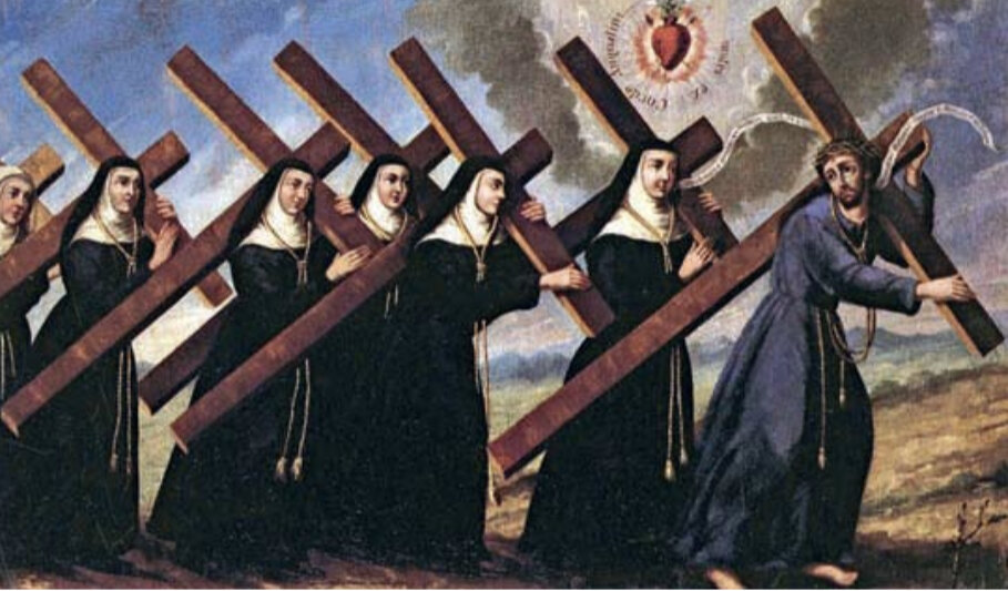 Алтарная панель «Видение св. Клары Монтефальской». Мексика. XVIII в. Пуэбла. Музей рели- гиозного искусства в бывшем монастыре Санта-Моника