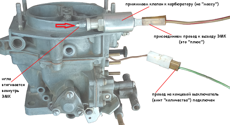 Подключение карбюратора ваз 2107. Электромагнитный клапан солекс 21073. Карбюратор ДААЗ 2107 С электромагнитным клапаном. Клапан холостого хода солекс 21073. Электромагнитный клапан карбюратора солекс 21083.