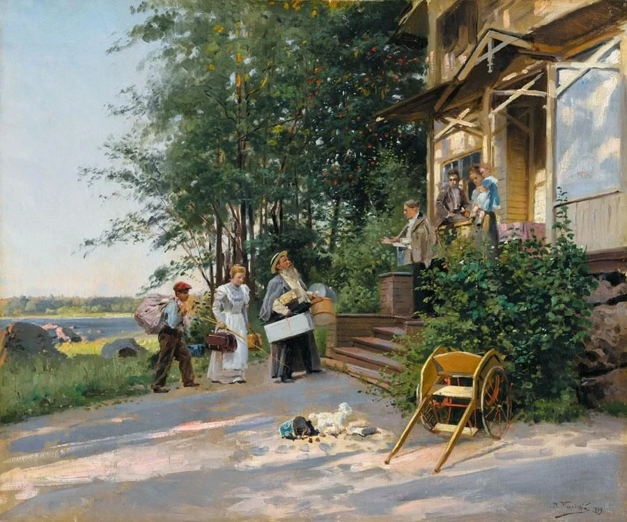 Владимир Маковский. "Приезд на дачу", 1899