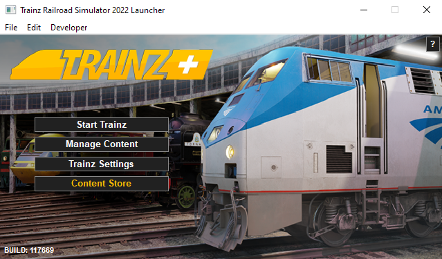 Лаунчер игры Trainz Railroad Simulator 2022