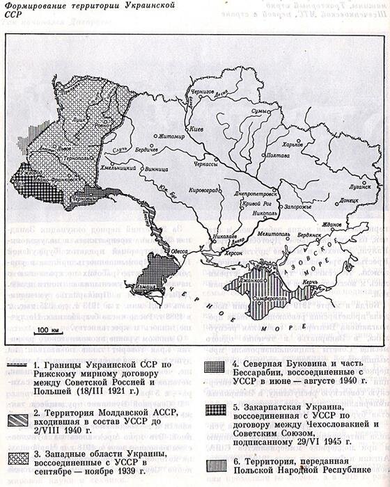 Территория украины до 1939 года карта