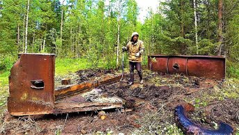 Треугольник Гулага, ночь в тайге в машине, Пробираюсь через болота после заготовки металла.