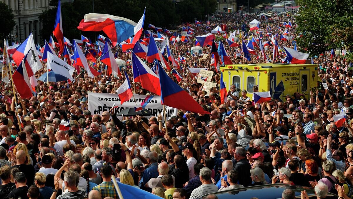    Антиправительственный митинг в Праге© AP Photo / Petr David Josek