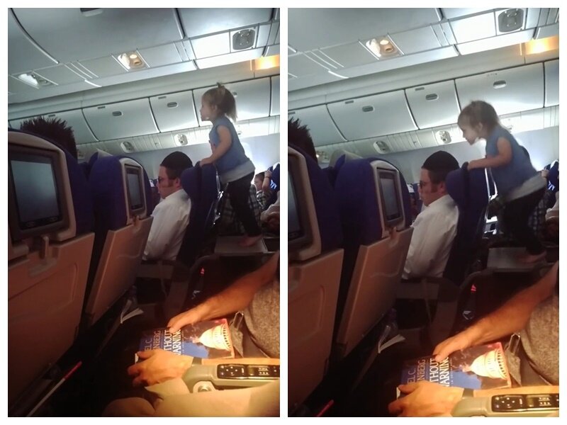 У этого пассажира стальные нервы. Но родителям девочки плевать, что кому-то неудобно