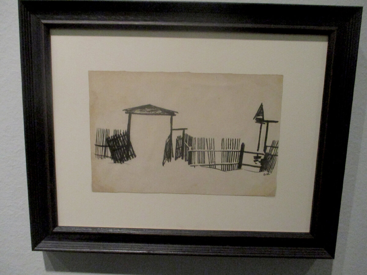 П.Митурич. Санталово (Дом Хлебникова). 1922-1923. Бумага, тушь. Частное собрание