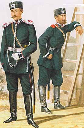Обер-офицер и унтер-офицер сапёрных войск, 1881-ый год