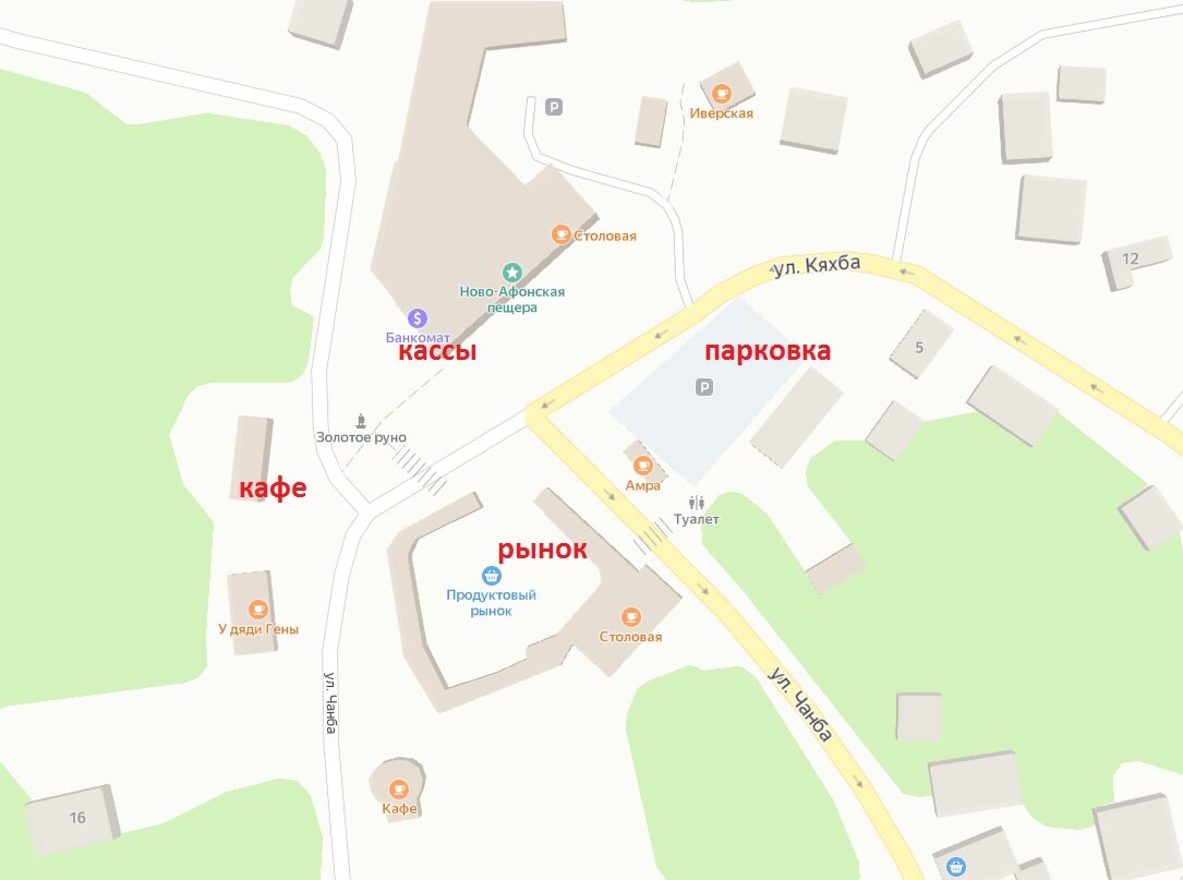 Карта местности у входа в пещеру
