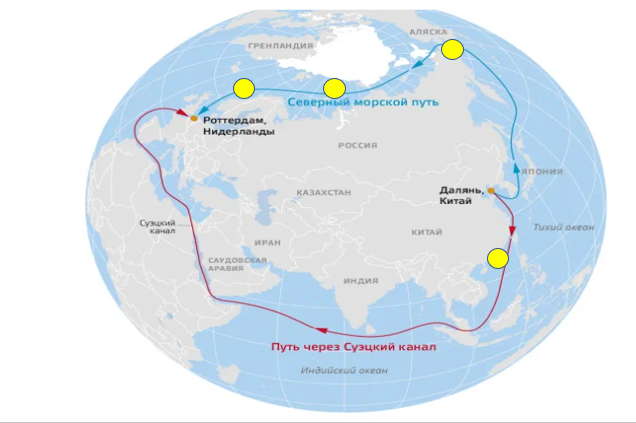 Северный морской путь на карте