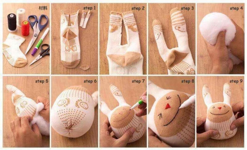 Как сделать игрушку из носка.