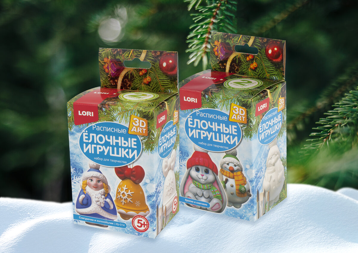 Набор для росписи объёмных ёлочных игрушек "LORI"