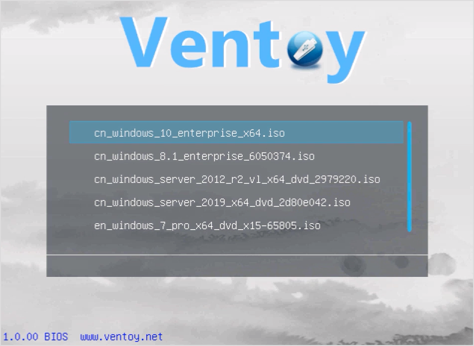 Окно Ventoy