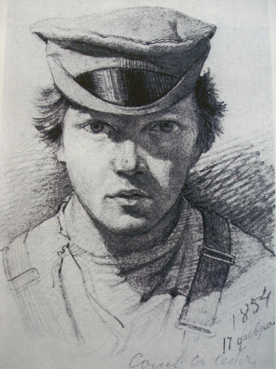 В юношеском автопортрете трудно угадать будущего маститого художника – бородача с всклокоченной шевелюрой.