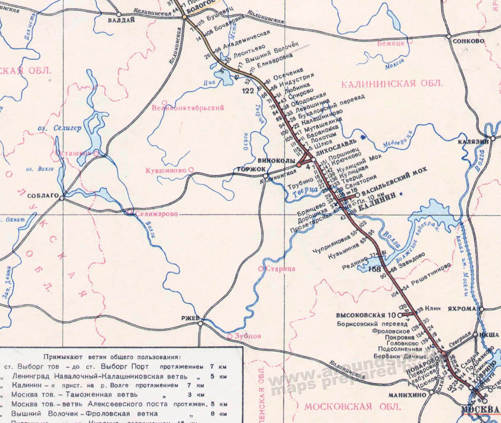 Между Бологое и Москвой трасса дороги далека от прямолинейности