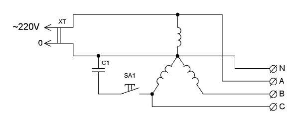 Преобразователь однофазного напряжения В в трехфазное