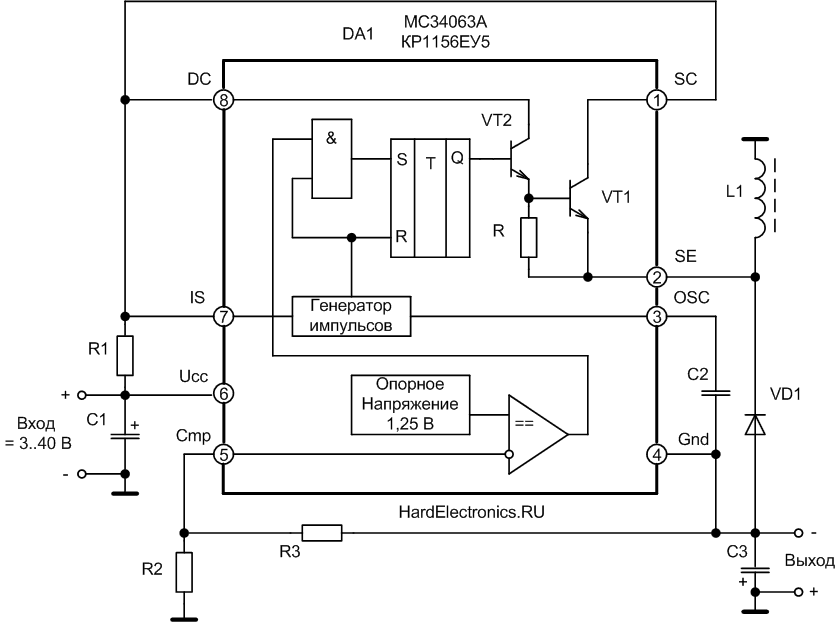 USB-зарядка на микросхеме МС33063А